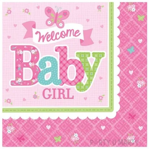 serwetki welcome baby girl 25 cm 16 szt