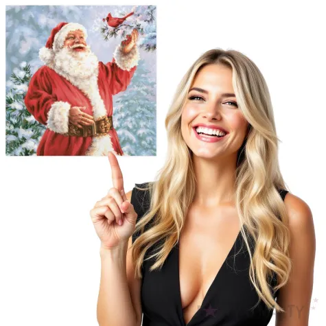 serwetki wesoly mikolaj i ptak na galezi maki 33 cm 20 szt