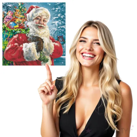 serwetki wesoly mikolaj z workiem prezentow maki 33 cm 20 szt