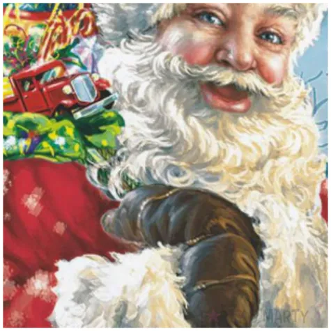 serwetki wesoly mikolaj z workiem prezentow maki 33 cm 20 szt