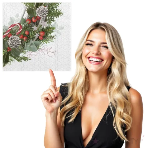 serwetki wianek swiateczny na geometrycznym tle maki 33 cm 20 szt