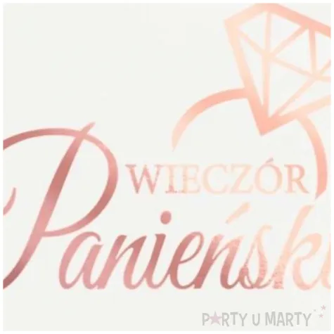 serwetki wieczor panienski pieroscionek rosegold bialy dekolo 33 cm 10 szt