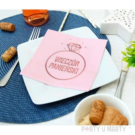 serwetki wieczor panienski pierscionek rozowy godan 33 cm 20 szt