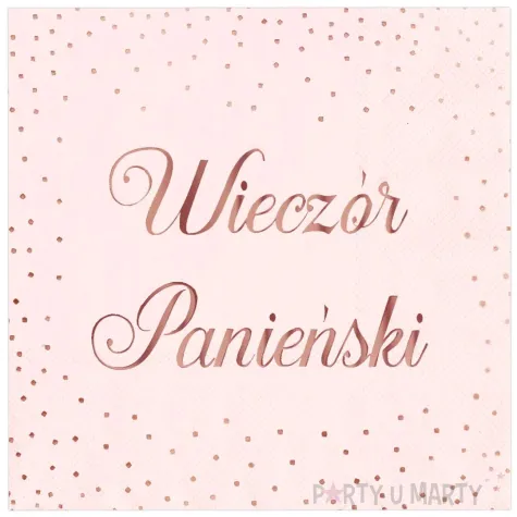 serwetki wieczor panienski rozowe zloto partypal 33 cm 10 szt