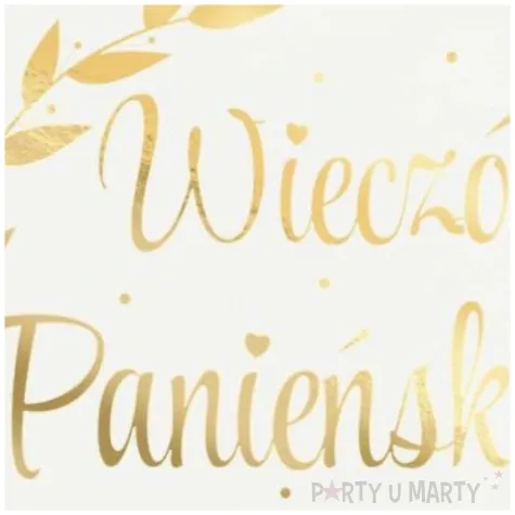 serwetki wieczor panienski zlota galazka bialy dekolo 33 cm 10 szt