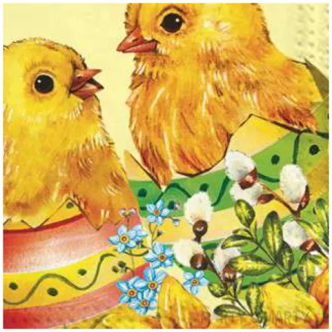 serwetki wielkanoc 2 kurczaki maki 33 cm 20 szt