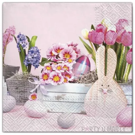 serwetki wielkanoc drewniaky krolik maki 33 cm 20 szt