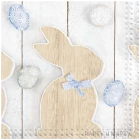 serwetki wielkanoc drewniane kroliki maki 33 cm 20 szt