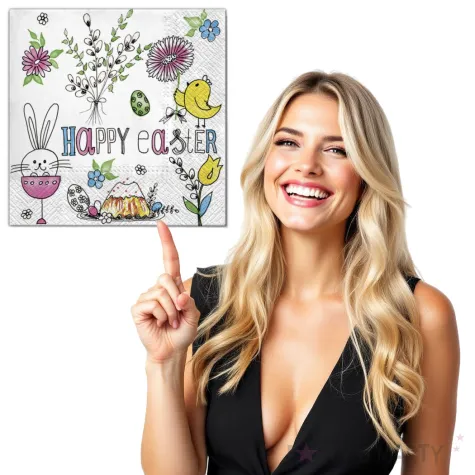 serwetki wielkanoc happy easter maki 33 cm 20 szt
