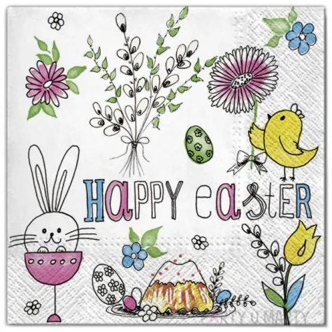 serwetki wielkanoc happy easter maki 33 cm 20 szt