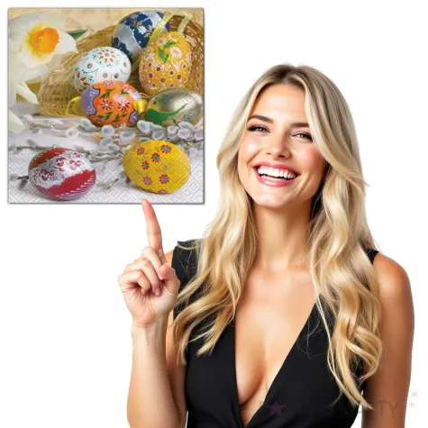 serwetki wielkanoc jajka i bazie maki 33 cm 20 szt
