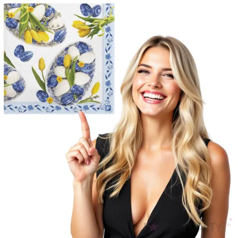 serwetki wielkanoc jajka i tulipany maki 33 cm 20 szt