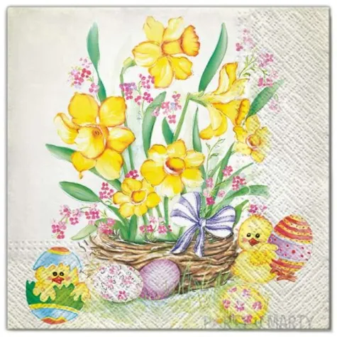 serwetki wielkanoc jajka i zonkile maki 33 cm 20 szt