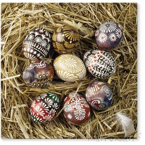 serwetki wielkanoc jajka na sianku paw 33 cm 20 szt