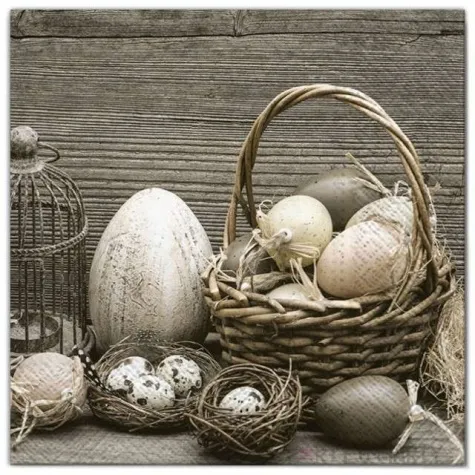 serwetki wielkanoc jajka rustykalne maki 33 cm 20 szt
