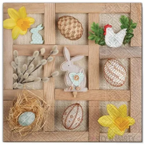 serwetki wielkanoc jajka w drewnie maki 33 cm 20 szt