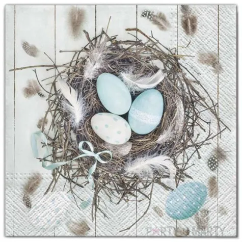 serwetki wielkanoc jajka w gniazdku maki 33 cm 20 szt