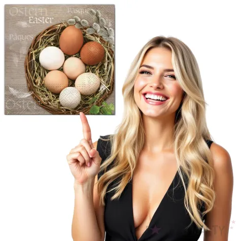 serwetki wielkanoc jajka w koszu maki 33 cm 20 szt
