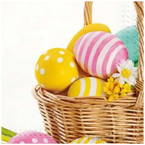 serwetki wielkanoc jajka w koszu paw 33 cm 20 szt