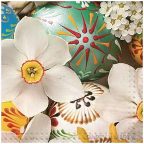 serwetki wielkanoc jajka w kwiatach maki 33 cm 20 szt