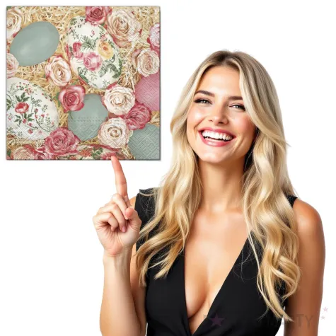 serwetki wielkanoc jajka w rafii maki 33 cm 20 szt