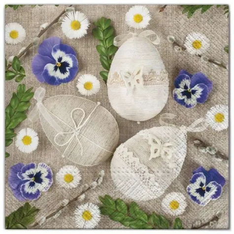serwetki wielkanoc jajka ze sznurka maki 33 cm 20 szt