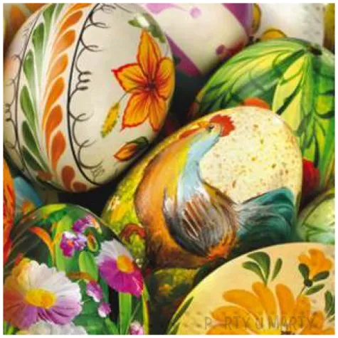 serwetki wielkanoc kolorowe jajka maki 33 cm 20 szt