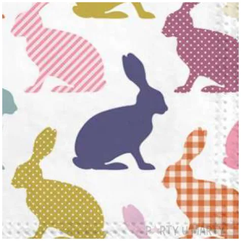 serwetki wielkanoc kolorowe kroliki maki 33 cm 20 szt