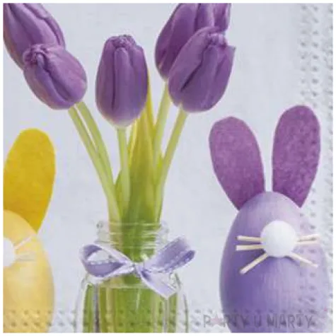 serwetki wielkanoc kompozycja w kieliszkach maki 33 cm 20 szt