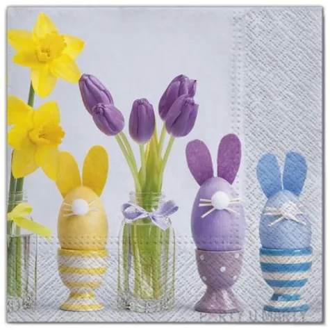 serwetki wielkanoc kompozycja w kieliszkach maki 33 cm 20 szt