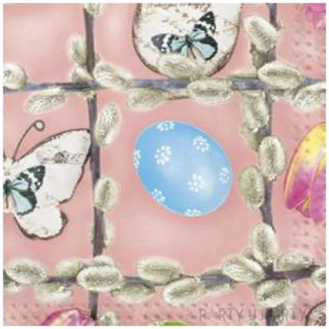 serwetki wielkanoc kompozycja w ramce maki 33 cm 20 szt