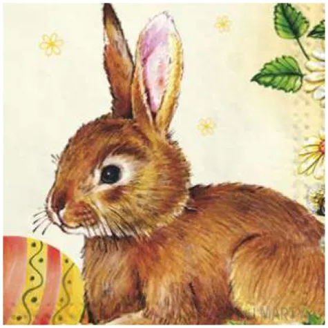 serwetki wielkanoc krolik i jajko maki 33 cm 20 szt