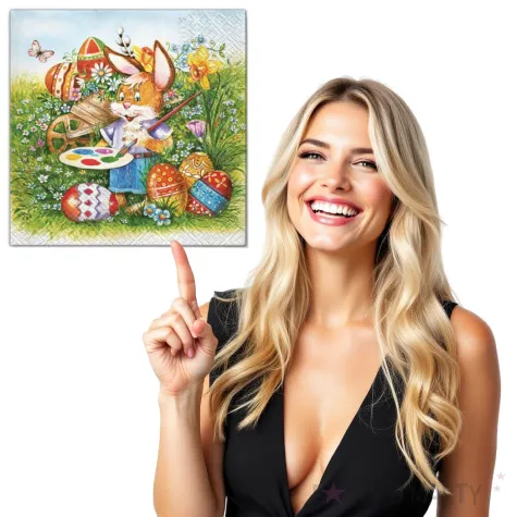 serwetki wielkanoc krolik malarz maki 33 cm 20 szt