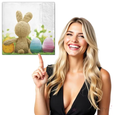 serwetki wielkanoc krolik z jajami maki 33 cm 20 szt