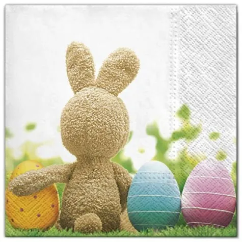 serwetki wielkanoc krolik z jajami maki 33 cm 20 szt