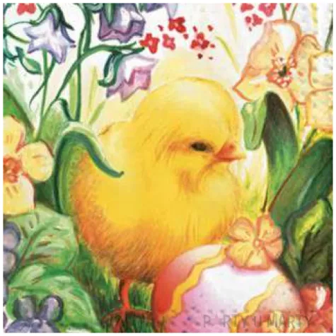 serwetki wielkanoc kurczak w kwiatach maki 33 cm 20 szt