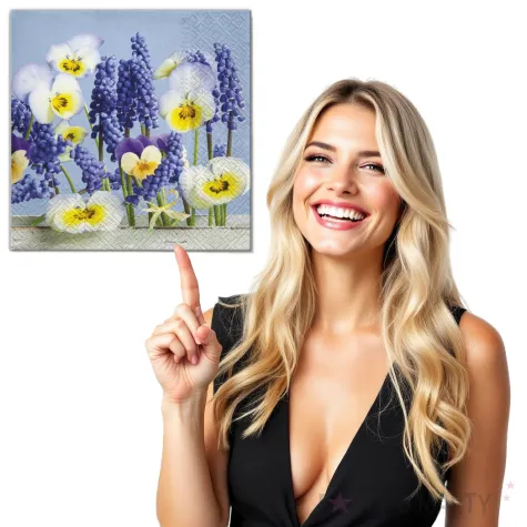 serwetki wielkanoc kwiaty polne maki 33 cm 20 szt