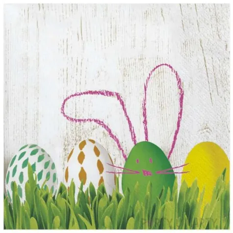 serwetki wielkanoc pisanka z uszami zajaczka maki 33 cm 20 szt