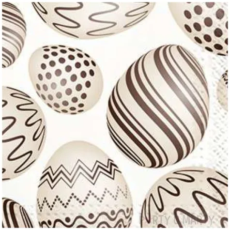 serwetki wielkanoc pisanki brazowe paw 33 cm 20 szt