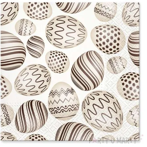 serwetki wielkanoc pisanki brazowe paw 33 cm 20 szt