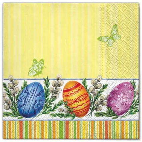 serwetki wielkanoc pisanki i bazie maki 33 cm 20 szt