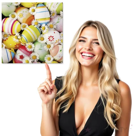 serwetki wielkanoc pisanki i stokrotki paw 33 cm 20 szt