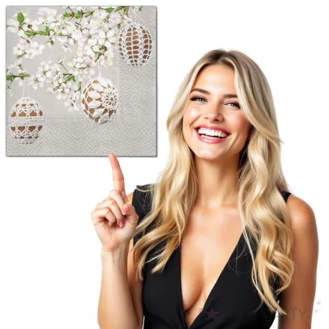 serwetki wielkanoc pisanki na galezi maki 33 cm 20 szt