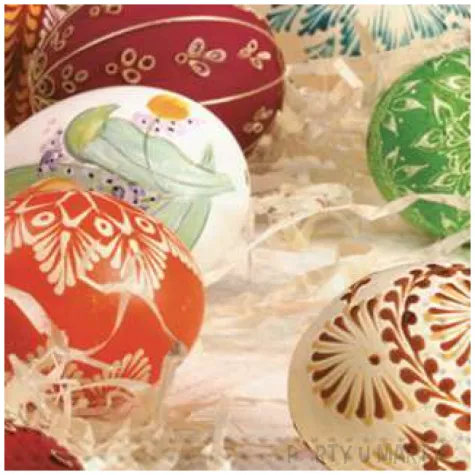 serwetki wielkanoc pisanki na sianku maki 33 cm 20 szt