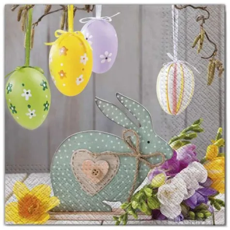 serwetki wielkanoc pisanki na wstazkach maki 33 cm 20 szt