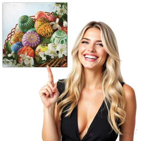 serwetki wielkanoc pisanki w koszu maki 33 cm 20 szt