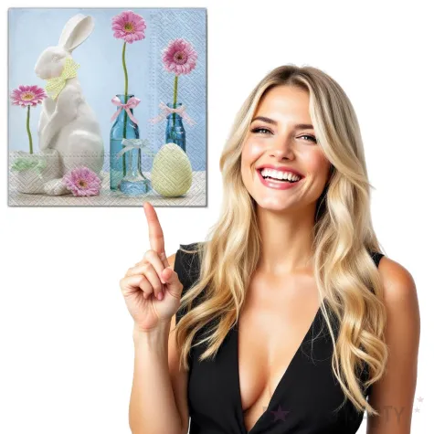 serwetki wielkanoc porcelanowy krolik maki 33 cm 20 szt