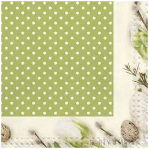 serwetki wielkanoc ramka z zielenia maki 33 cm 20 szt