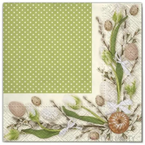 serwetki wielkanoc ramka z zielenia maki 33 cm 20 szt