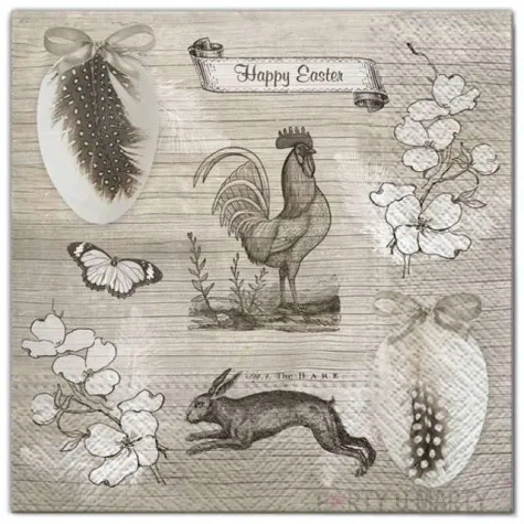 serwetki wielkanoc retro maki 33 cm 20 szt